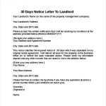 30 Days Notice Letter To Landlord Example