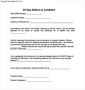 30 Days Notification Letter To Landlord