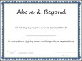 Above & Beyond Award Certificate Template