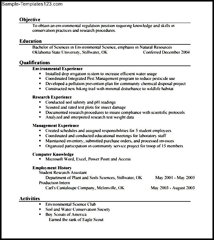 resume examples for agriculture jobs