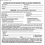 Authorization For Release Of Medical Form