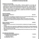 Automobile Resume Format