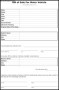 Bill of Sale for Motor Vehicle Template