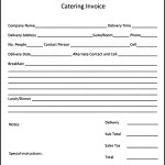 Blank Catering Invoice