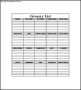 Blank Grocery List Template