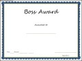 Boss Award Template