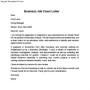 Business Job Cover Letter Example