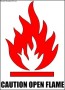 Caution Open Flame Sign Template