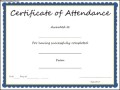 Certificate of Attendance Template
