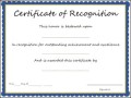 Certificate of Recognition Template