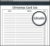 Christmas Card List Fillable Printable PDF