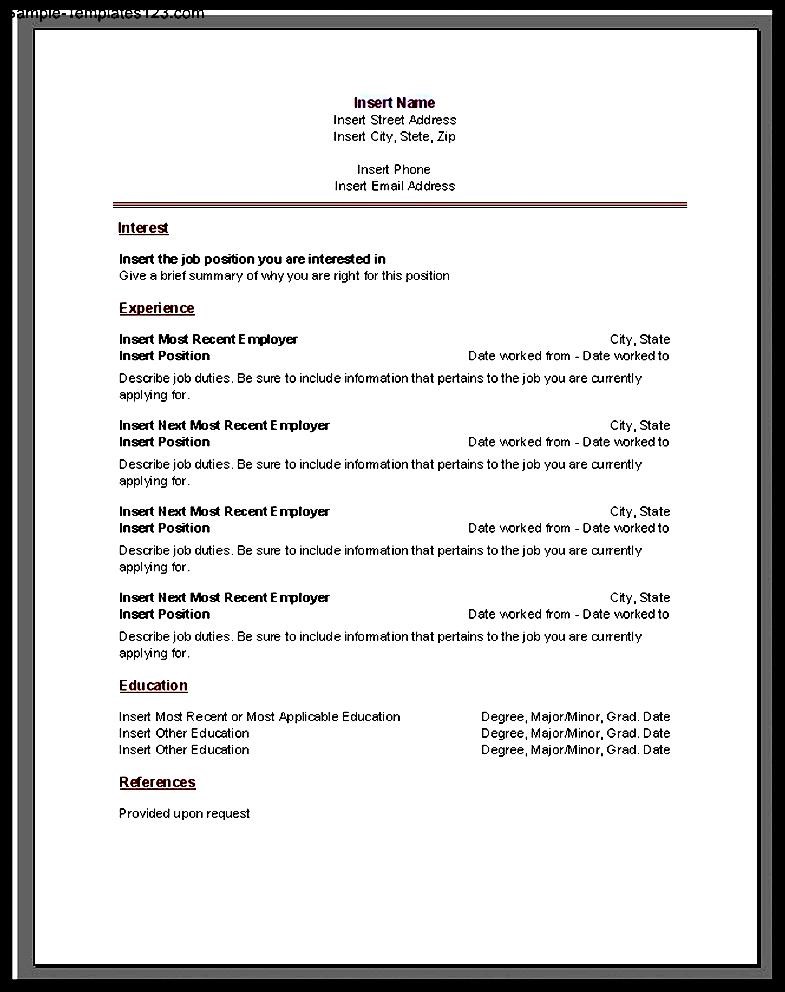 chronological resume format download