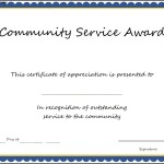 Community Service Award Template
