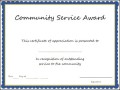 Community Service Award Template