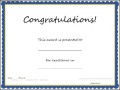 Congratulations Certificate Template
