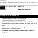 Correction Officer Head Job Description Template
