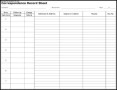 Correspondence Record Sheet Template