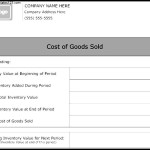 Cost of Goods Sold Form Template