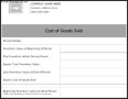 Cost of Goods Sold Form Template