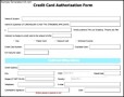 Credit Card Authorization Form Template