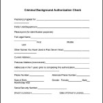 Criminal Background Authorization Check