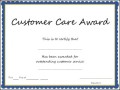 Customer Care Award Certificate Template