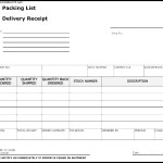 Delivery Receipt Form Template