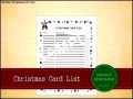 Editable Christmas Card List Printable