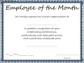 Employee of the Month Award Certificate Template