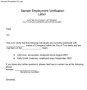 Employment Verification Letter Form