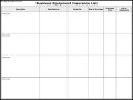 Equipment Insurance List Form Template