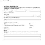 Example Of Customer Complaint Form