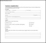 Example Of Customer Complaint Form