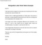 Example Of Resignation Letter Short Notice
