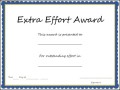Extra Effort Award Template