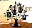 Family Tree with 4 Hanging Photo Template