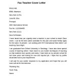 Fax Teacher Cover Letter Example