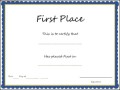 First Place Award Template