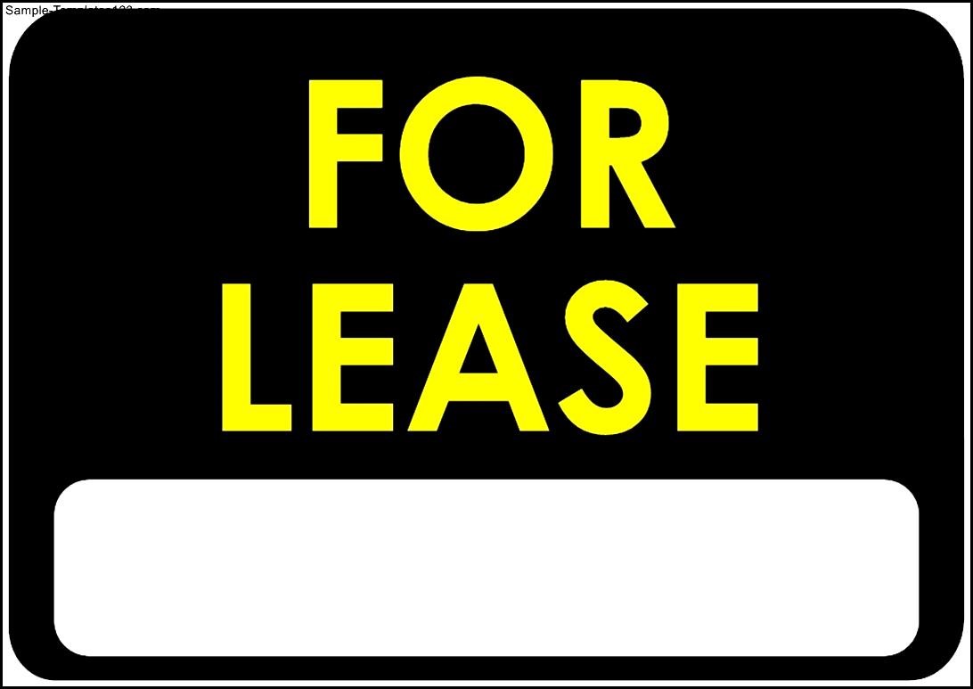 For Lease Sign Template Sample Templates