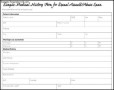 Free Download Example For Medical History Form
