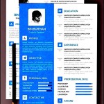 Free Flat Resume PSD Template with CV