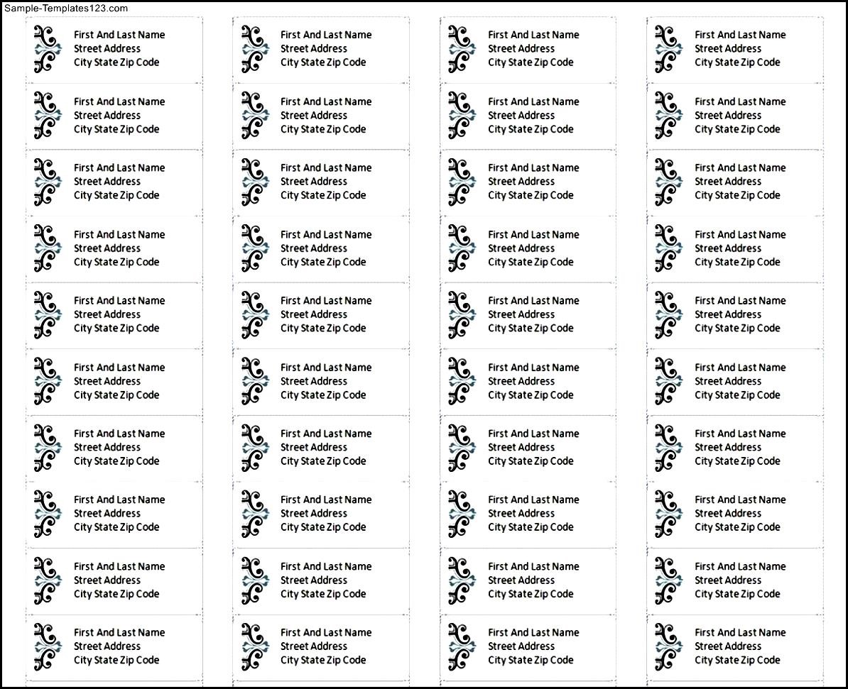 Return Address Labels Template 30 Per Sheet
