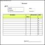 Free Printable Service Invoice Template Doc