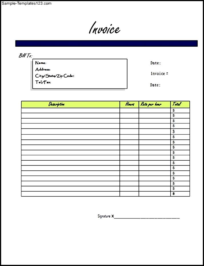 free printable service invoice template sample templates
