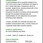Graduate Media Sales Executive Cv Template PDF