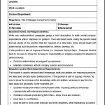 HR Job Description Form Template