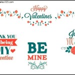 Happy Valentines day labels