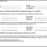 Health Care Power of Attorney Form Example