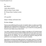 Holiday Confirmation Letter