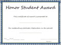 Honor Student Award Certificate Template